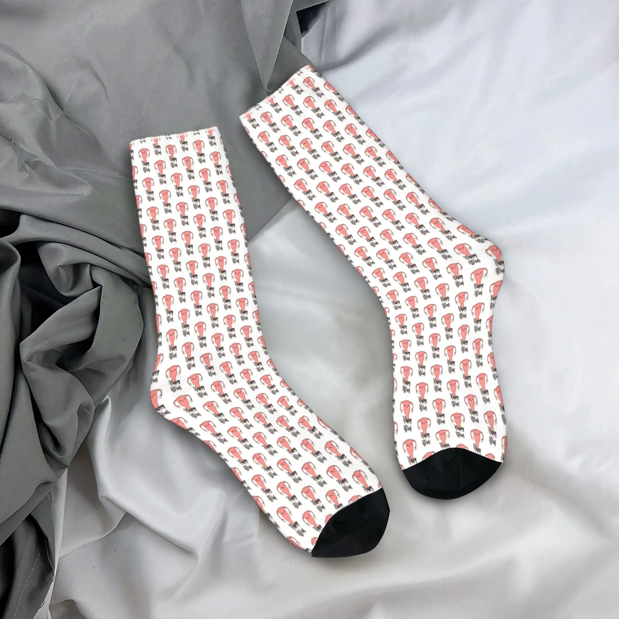 

Happy Uterus Stockings Graphic Vintage Socks Spring Anti Sweat Socks Women Men Cycling Comfortable Socks