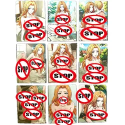 9Pcs/set Homemade Anime Bleach Matsumoto Rangiku Gotei 13 ACG Sexy Nude Card Hobby Toy Game Gift Comic Collection Card