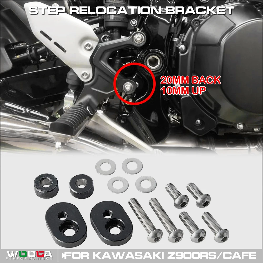 Step Relocation Bracket For Kawasaki Z900RS / CAFE 2018-2023 Rearsets Shift Step Position Kit Z900 RS 2019 2020 2021 2022