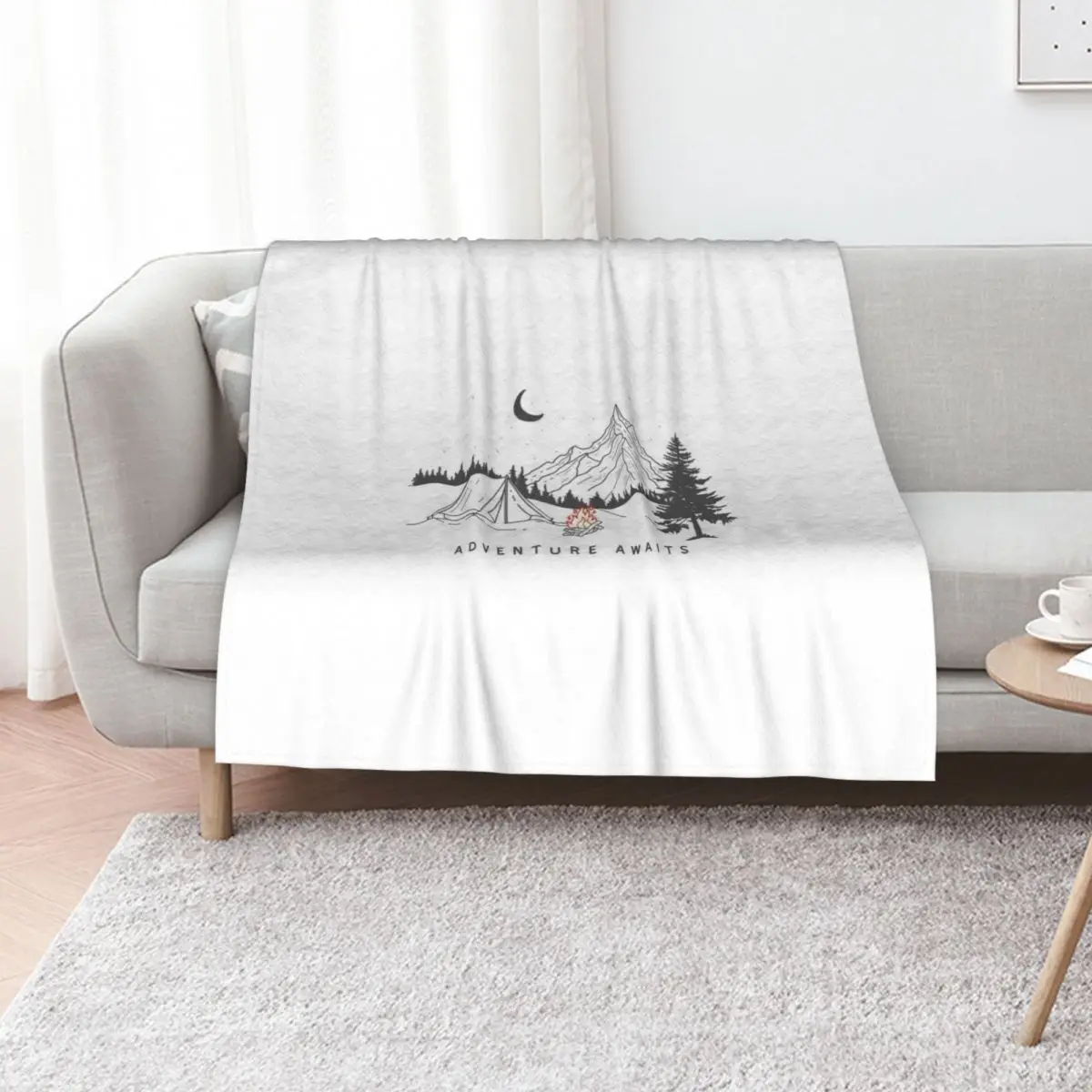

Adventure Awaits Minimalist Throw Blanket funny gift warm winter for sofa Decorative Sofas Blankets