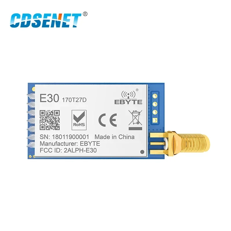 Módulo rf inalámbrico SI4463 transceptor vhf de 170MHz CDSENET E30-170T27D UART 500mw conector SMA iot TCXO receptor transmisor rf