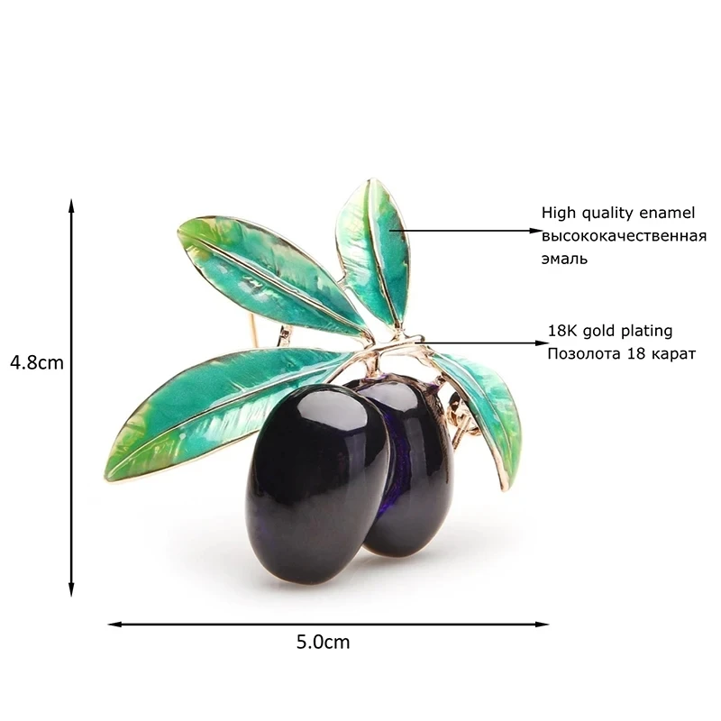 Olive Brooch Pin Women Fashion Jewelry Accessory