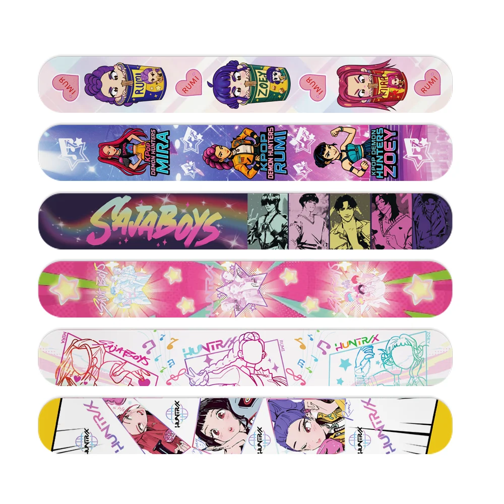 أنيمي فيلم Kpops شيطان هنتي صفعة أساور هدايا الحفلات Kpops الشياطين حفلة عيد ميلاد الديكور أسورة يد هدايا الحفلات