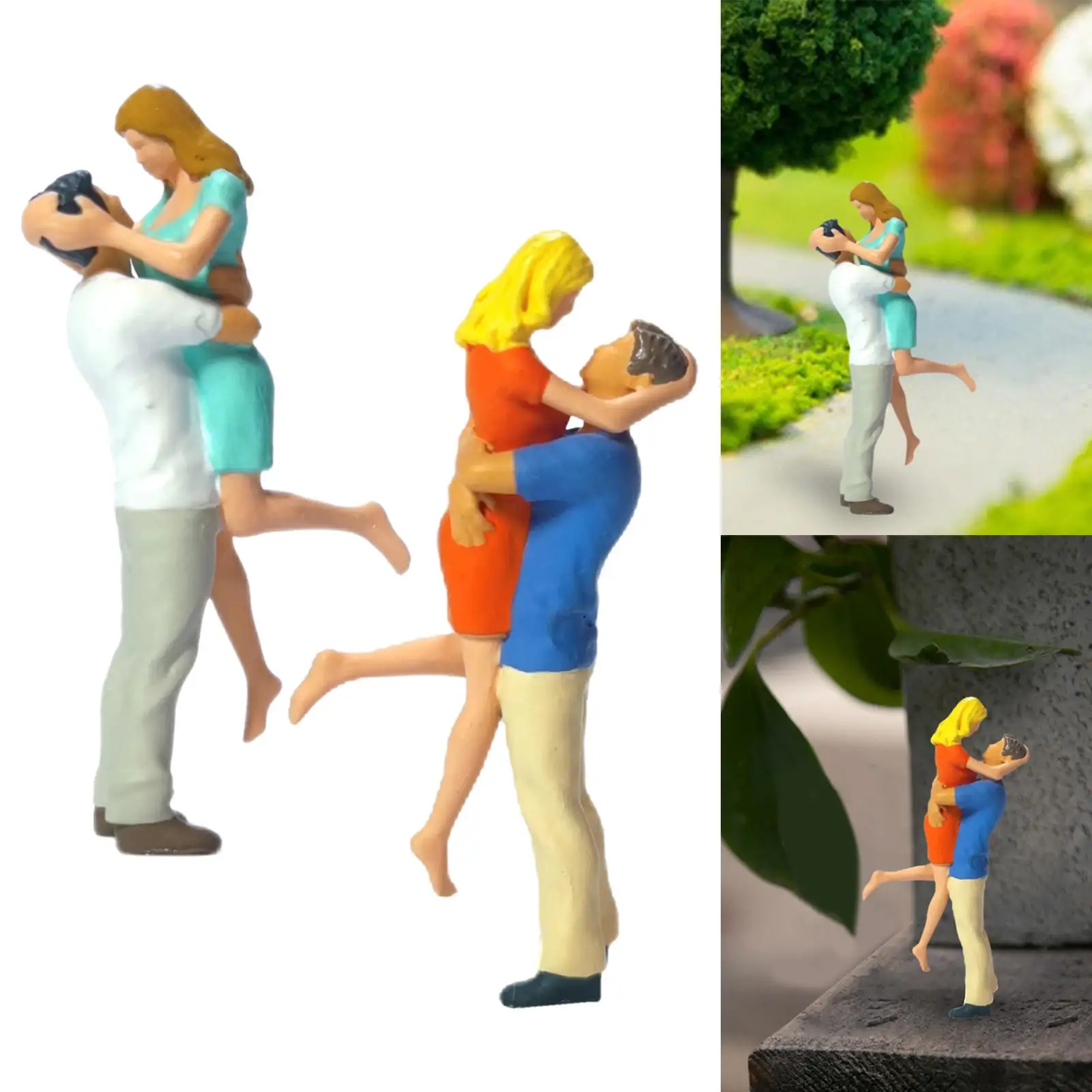 1/64 Hugging Men and Women Model Sand Table Ornament for Diorama Photography