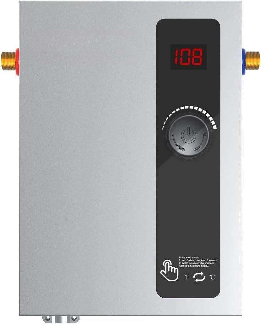 

Tankless Water Heater Electric, On Demand Instant Hot Water Heater for Point of Use, Self-Modulating Save Energy, Save Space