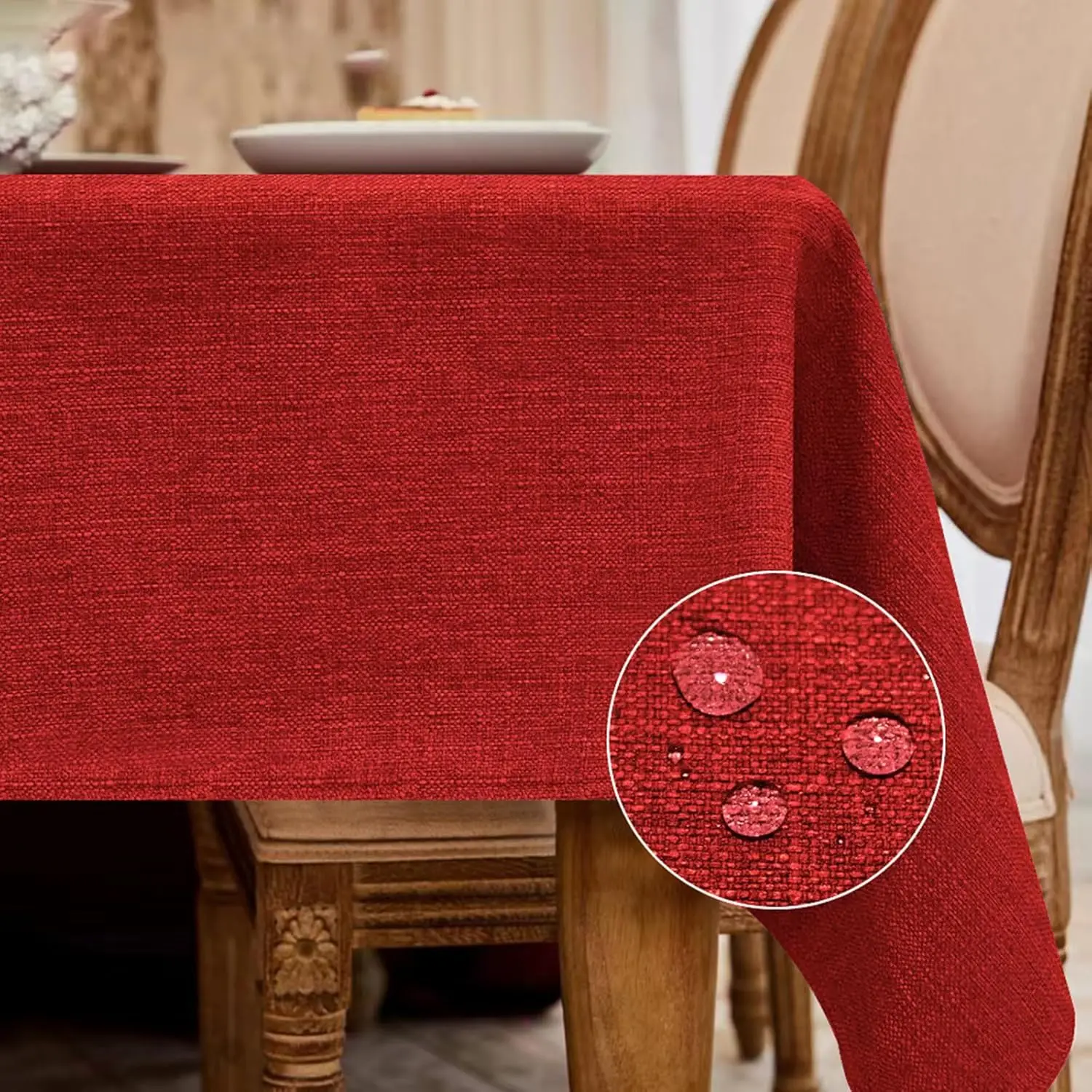 Cotton Linen Tablecloth, Waterproof and Oil-proof, Dining Table and Coffee Table Linen Decorative Tablecloth Wedding Party Home
