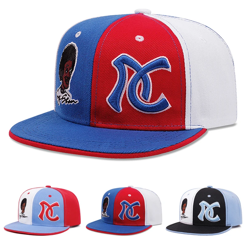 2026 New Flat Edge Hat AC Embroidered Color blocked Baseball Hat Daily Commuter Decoration Hat Sunshade Hat Unisex Hip Hop Hat