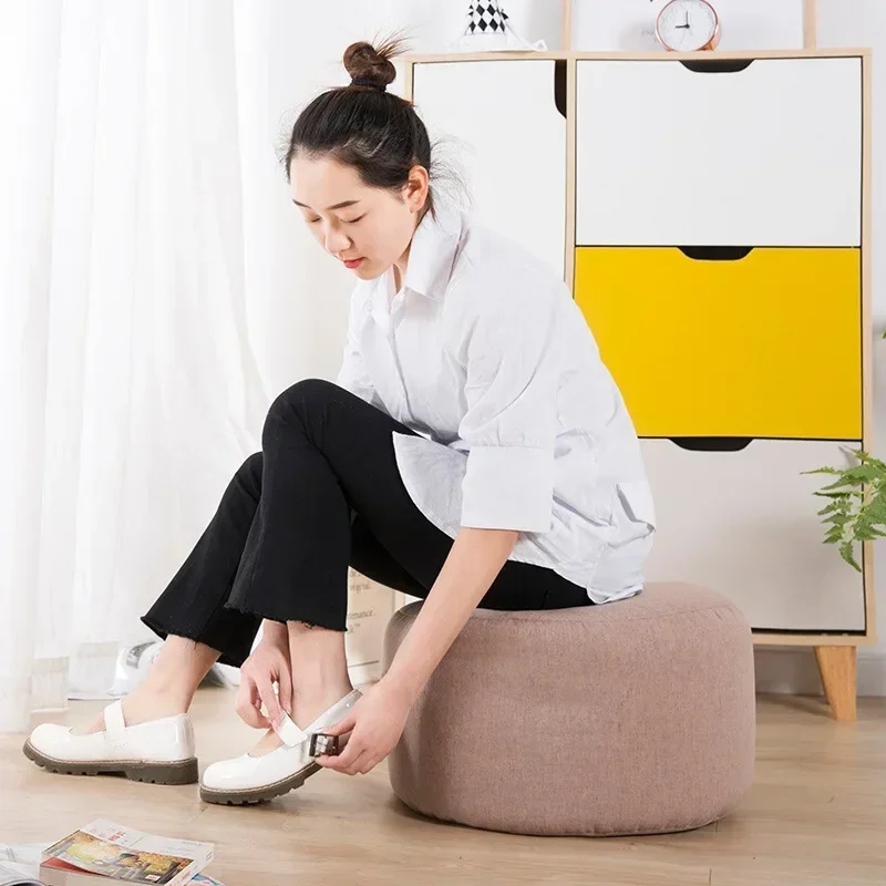Solid Color Waterproof Bean Bag Sofa Cover Cotton Linen Lazy Chair Case for Gaming Room and Living Room Home Leisure Decor