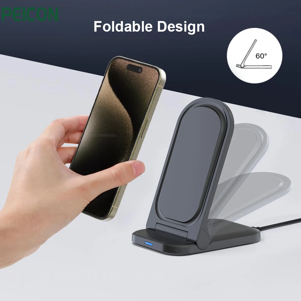 Wireless Charging Station Foldable Fast Charging Stand Pad Wireless Charger for IPhone 15 14 13 12 11 Samsung Galaxy S23 S22 S21