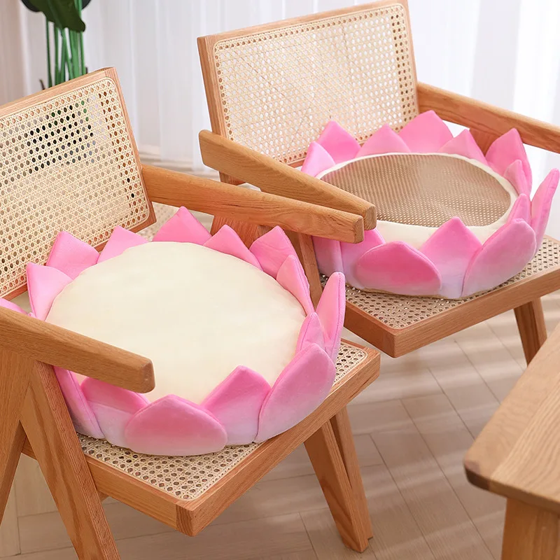 20 ~ 80cm rosa Lotusblume Sitzkissen Stoff Punkt rutsch fest Sommer cool Innen boden Plüsch Kissen Pflanze Dekor Plüsch peluche
