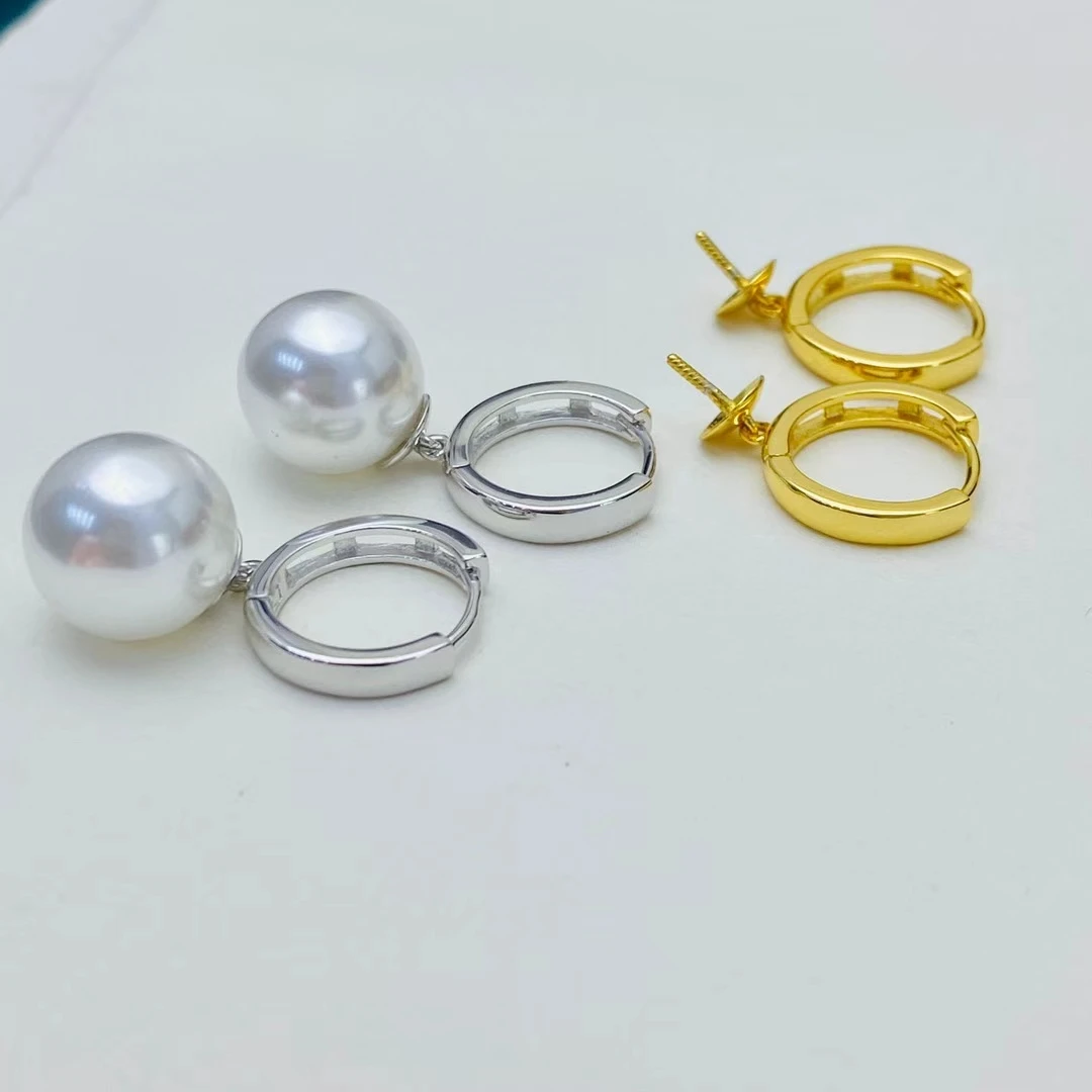 

Оптовая продажа, серьги из стерлингового серебра 925 пробы, фурнитура для крепления, базовые монтажные детали, аксессуар для жемчуга 9-12 мм