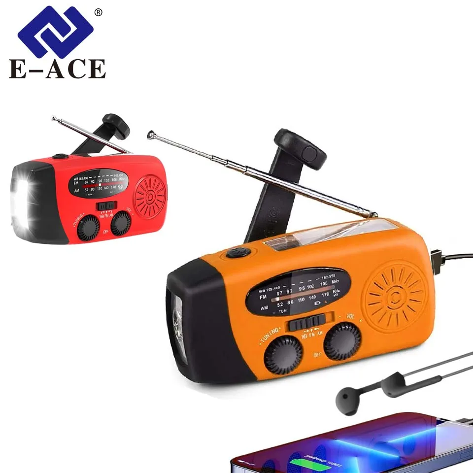 휴대용 2000mAh 핸드크랭크 비상용 태양광 패널 SOS 기상 라디오 자가 발전 7 NOAA 채널 비상 라디오 AM/FM 라디오