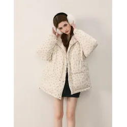 Trendy Double-sided Floral Cotton Coat with Thickened WarmthParkas New Winter Women's Korean Version Jacket Female Clothing