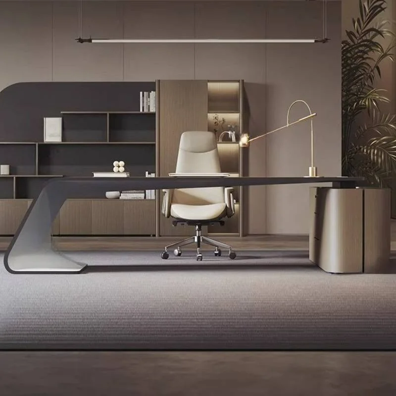 Management Wood Office Desk Mo - огляд і ціна Desk Vanity Setup