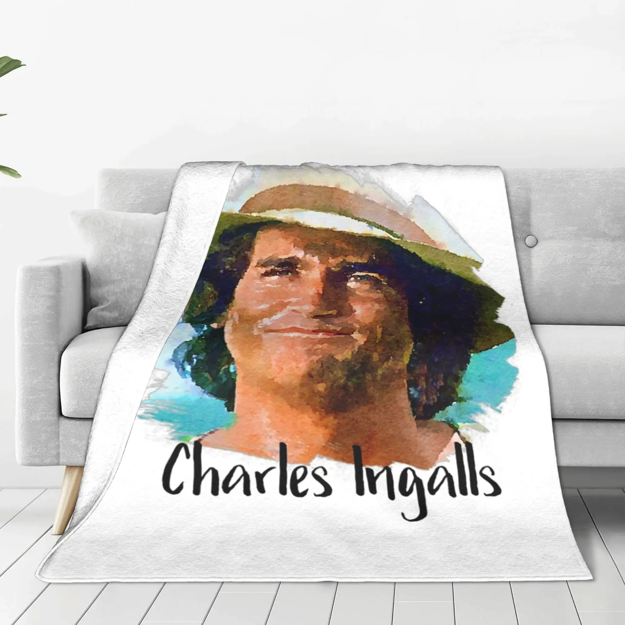 Charles Ingalls Little House on the Prairie Blankets Breathable Fleece Sofa Throw Blanket for Couch Bedding Throws Bedspread