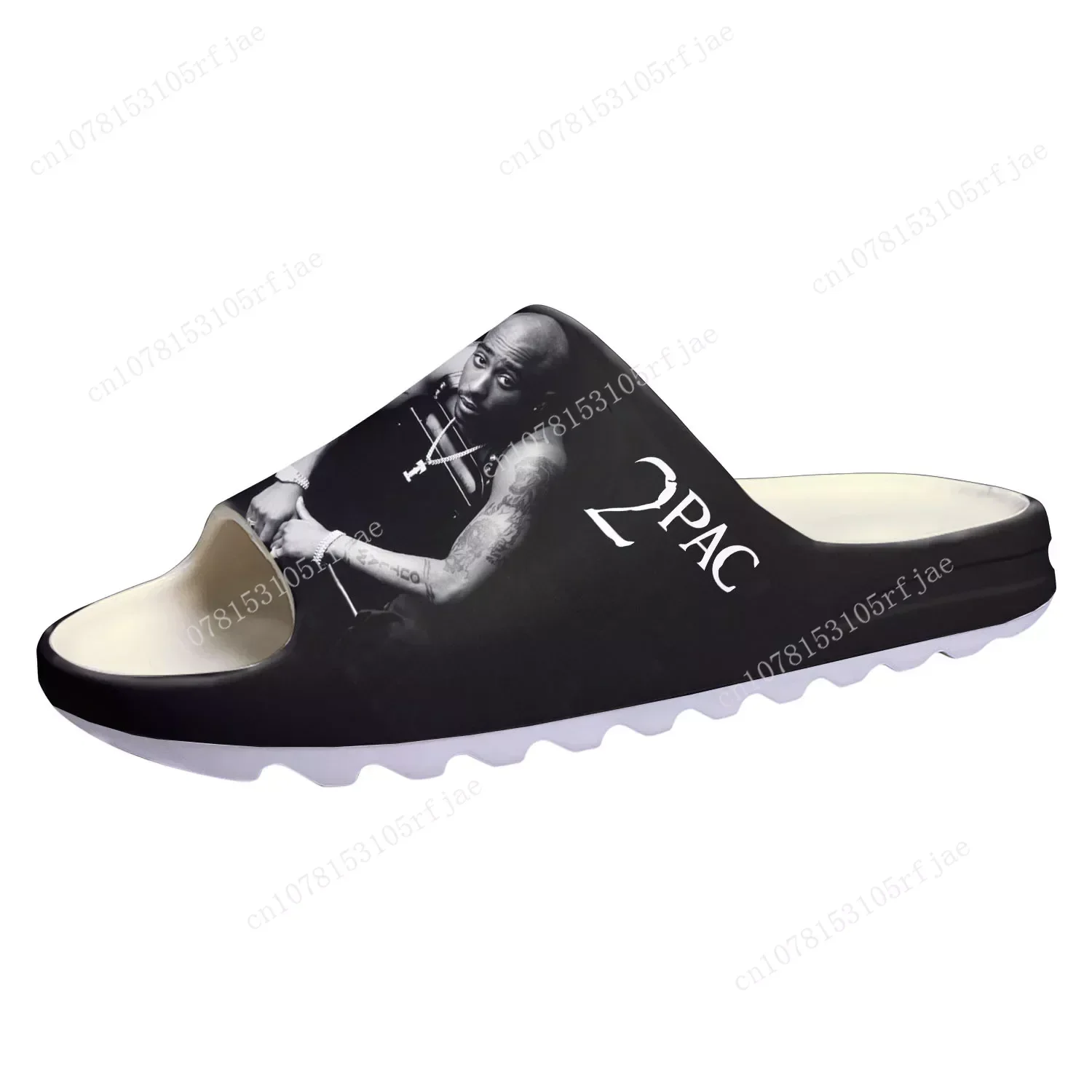 2Pac Hip Hop Rapper Tupac Soft Sole Sllipers Home Clogs Step on Water Shoes Mens Womens Teenager Customize on Shit Sandals Pop