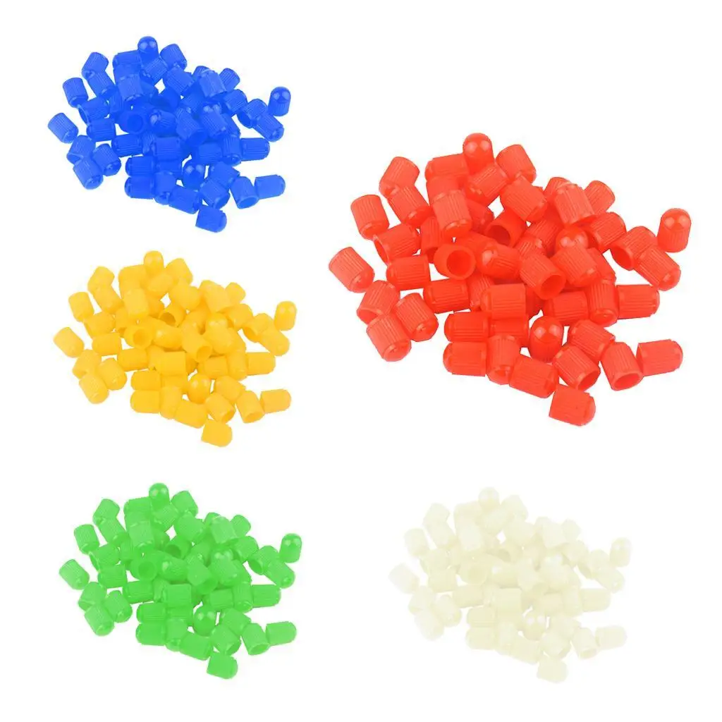 100x Plastic Car Bike Motorcycle Truck wheel Tire Valve Stem Caps HOT Yellow