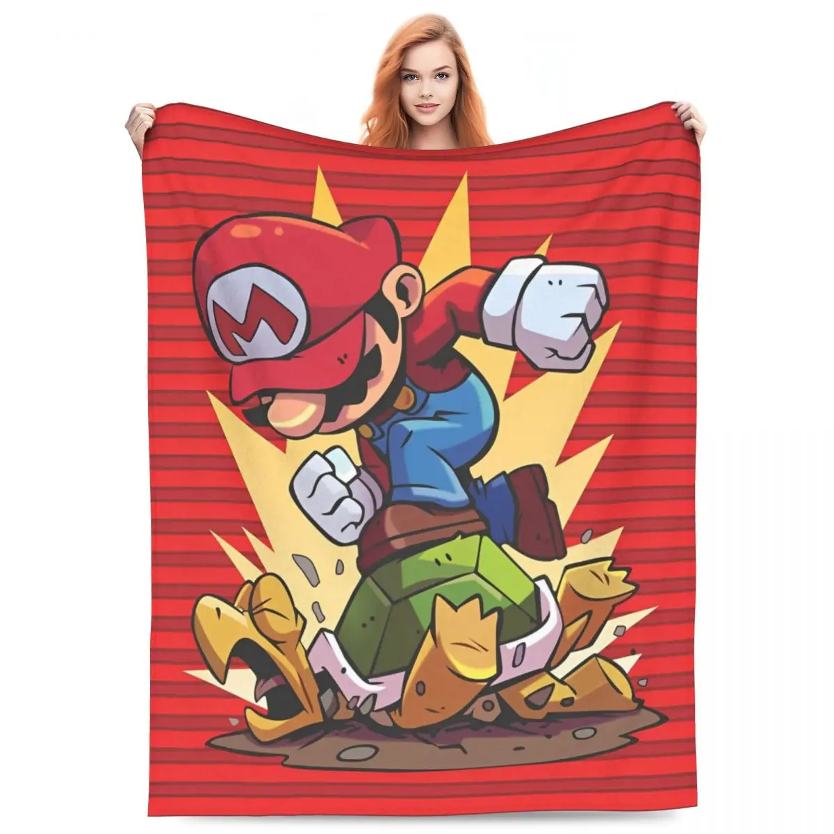 Cartoon M-Marioes-Bros Blankets Fleece Spring Autumn Breathable Lightweight Thin Throw Blanket for Sofa Car Bedding Throws