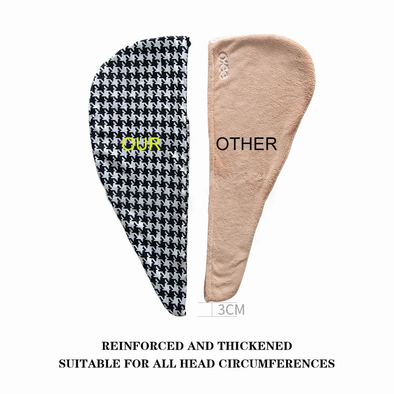 2025 جديد الفرنسية الراقية سميكة طبقة مزدوجة قبعة الشعر النساء سريعة الجافة سوبر ماصة حمام رئيس التفاف #3