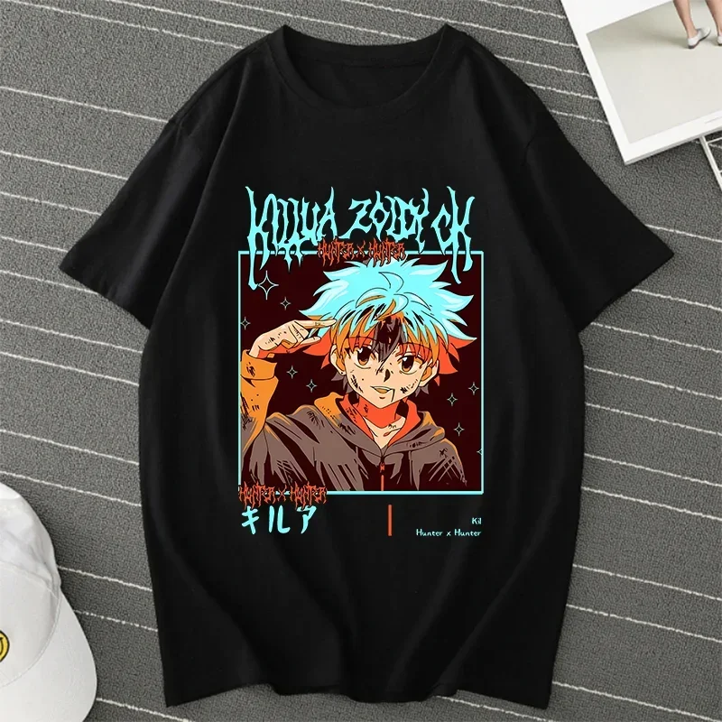 Anime Men T Shirts Hunter X Hunter Killua Zoldyck T-shirt Women Harajuku Kurapika Tshirt Anime Hisoka T Shirt Graphic Top Tees