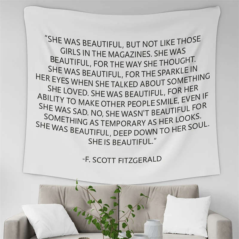 Gaslight Gatekeep Girlboss She Was Beautiful Tapestry Wall Hanging Art for Bedroom Living Room Decor College Dorm