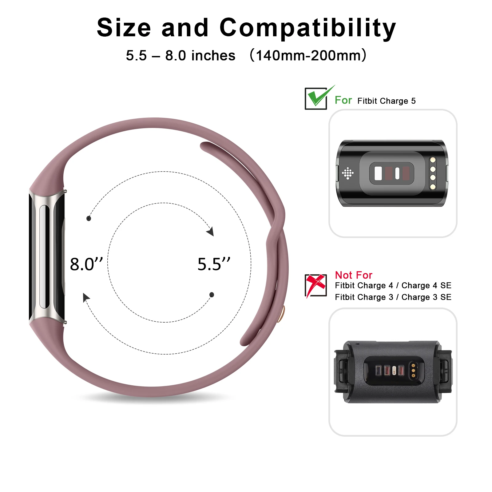 Correa de silicona suave para reloj Fitbit Charge 5, pulsera ajustable, repuesto de bucle