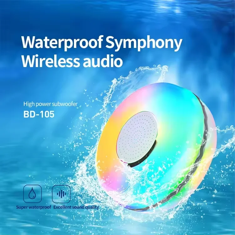 

New Floating Bluetooth Speaker IPX7 Waterproof Wireless Outdoor Cycling Portable Subwoofer RGB Light Amazon