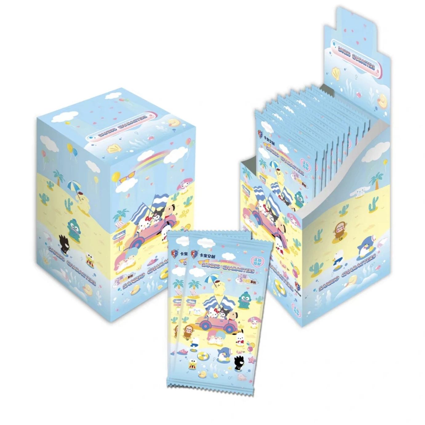 

Оригинальная коробка Sanrio, персонажи аниме, милая коллекция, карты для хобби, Hello Kitty Kuromi Melody Cinnamoroll, помпоны, подарок для детей