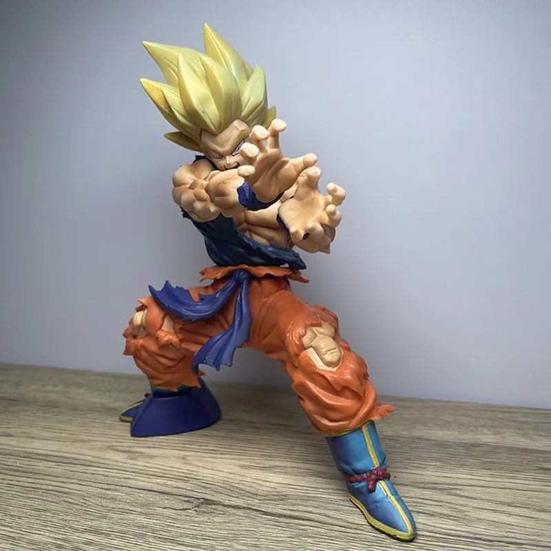 18CM Anime Dragon Ball Figure Battle Damage Goku Shockwave Manga Statue PVC Action Figure Collection Model Toys Doll Accessories