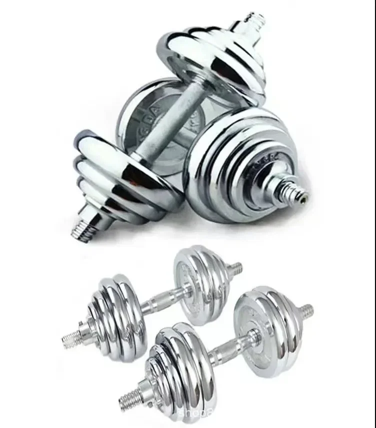 China gym home 30kg chrome baking adjustable dumbbell and barbell sets