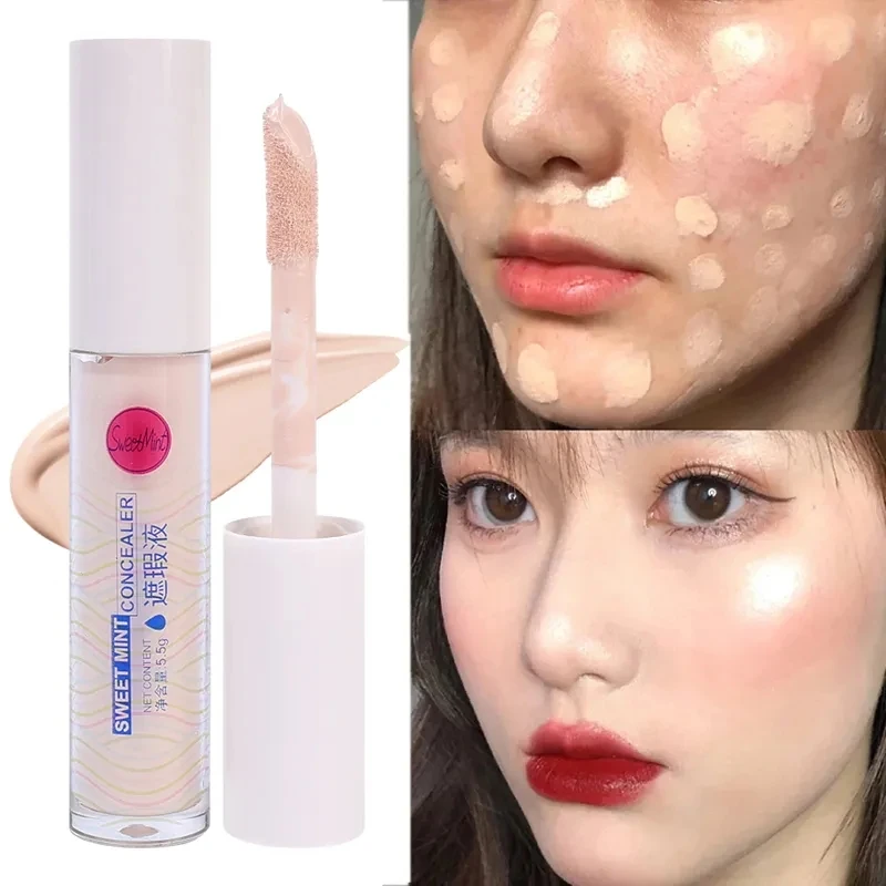 Corrector líquido mate impermeable, cubierta para manchas de acné, ojeras, crema de base, corrector hidratante, palo de maquillaje cosmético