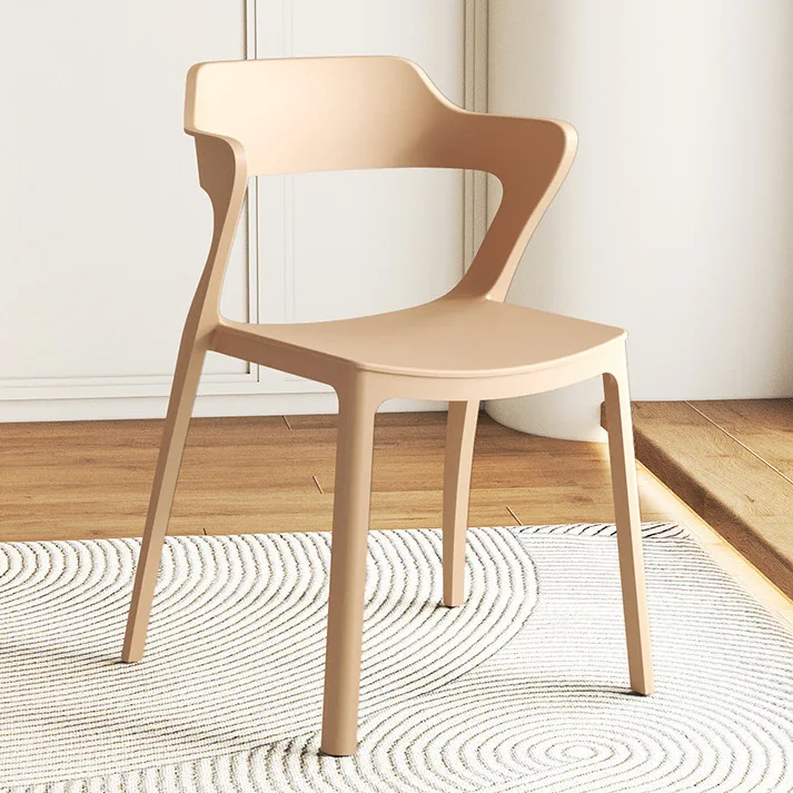 Stackable Plastic Dining Chair Thickened Backrest Commercial Leisure Chair Wholesale Engineering Furniture