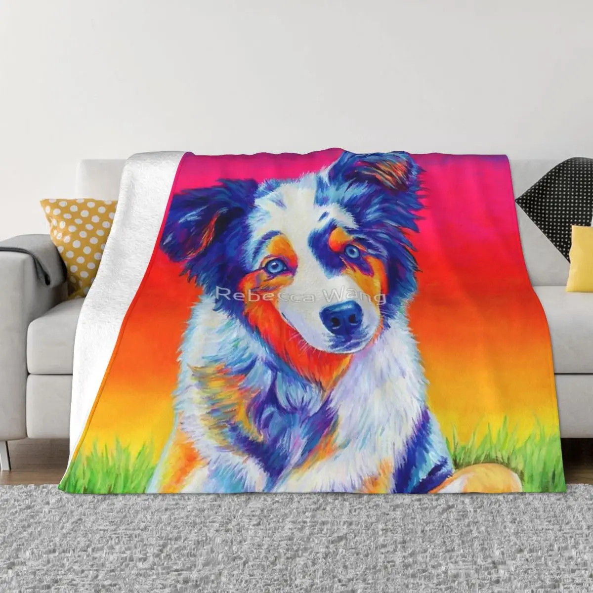 Lexi The Blue Merle Australian Shepherd Puppy Four Seasons Universal Blanket Movie Theater Can Be Laid Father's Day Gift