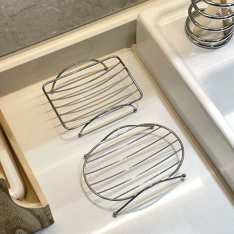 Stainless Steel Soap Dishes Rust-resistant Saver Basket For Bathroom Toilet Shower Soap Holder Case Brand Kitchen Accessories view 2