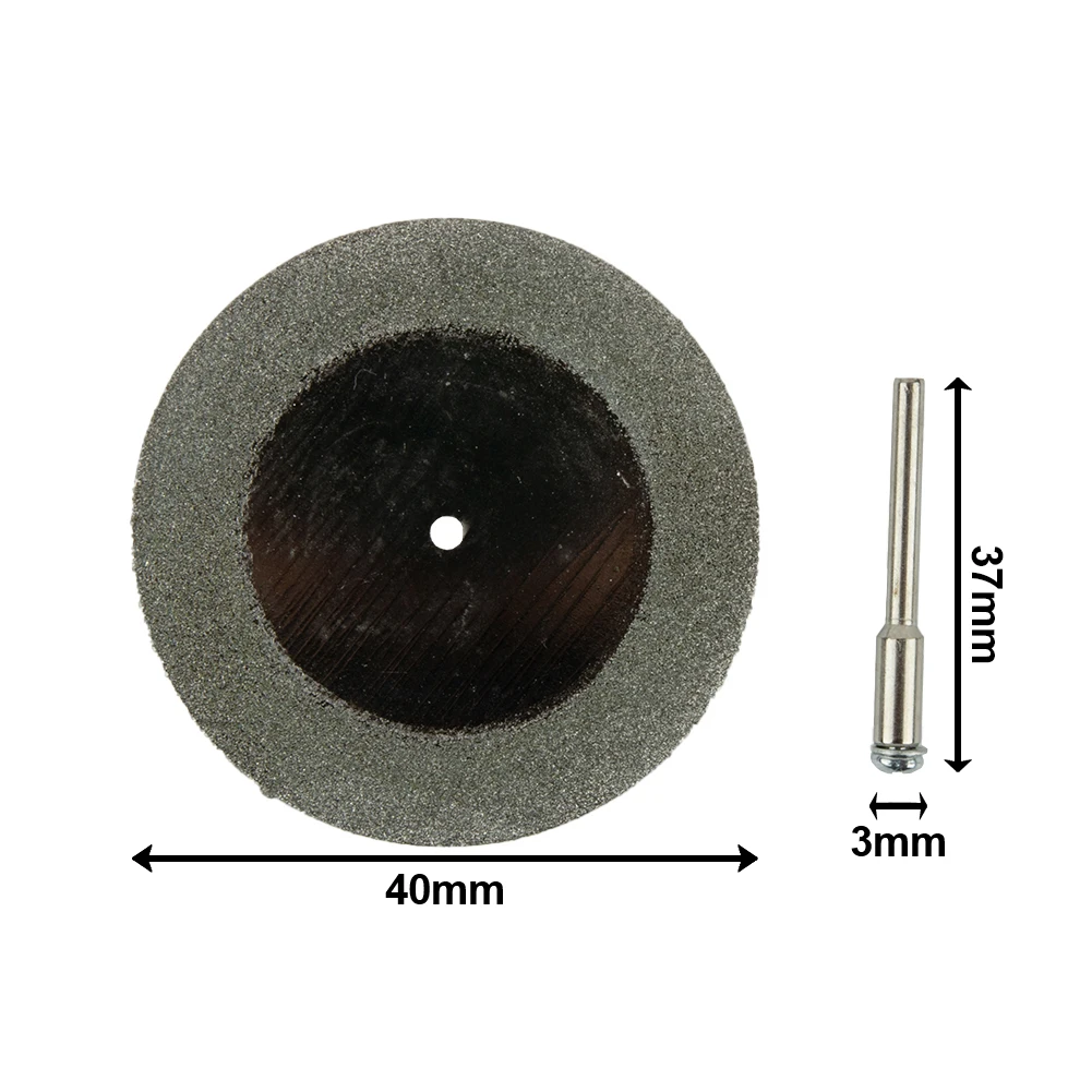 1pcs 40/50/60mm Diamond Cutting Discs Cut Off Mini Saw Blade With Connecting 3mm Shank For Drill Fit Rotary Tool