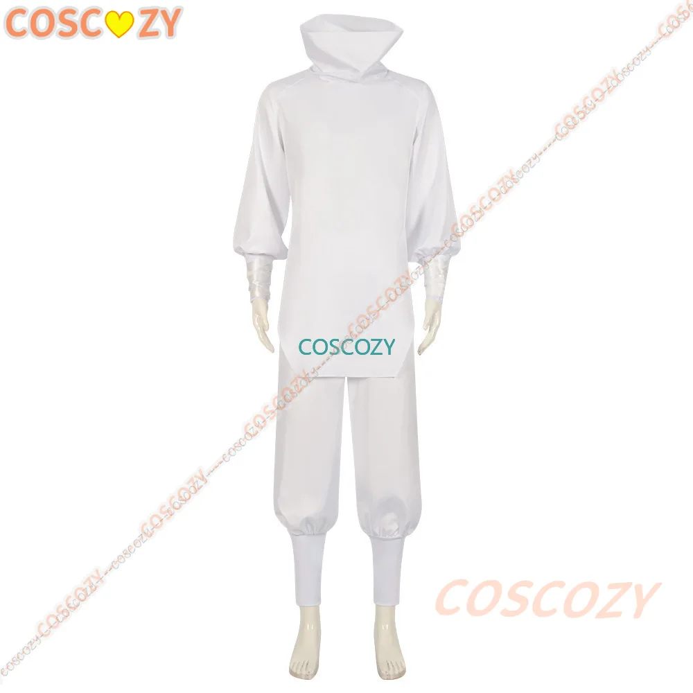 Jujutsu JJK disfraz de Cosplay de Anime Kashimo Hajime, peluca azul, parte superior blanca, pantalones elásticos, fiesta de Club de Anime, vestido de fiesta, regalo para hombres