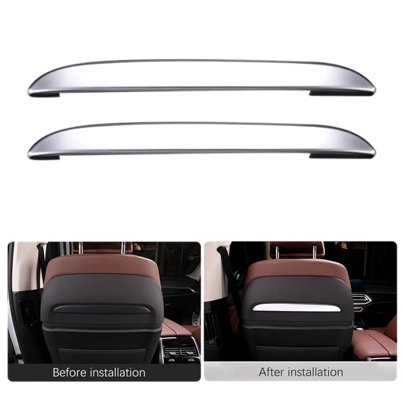 Car Chrome Silver Seat Back Trim Decoration Strips For-BMW X5 X6 X7 G05 G06 G07 6GT 2018-2022 Interior Accessories