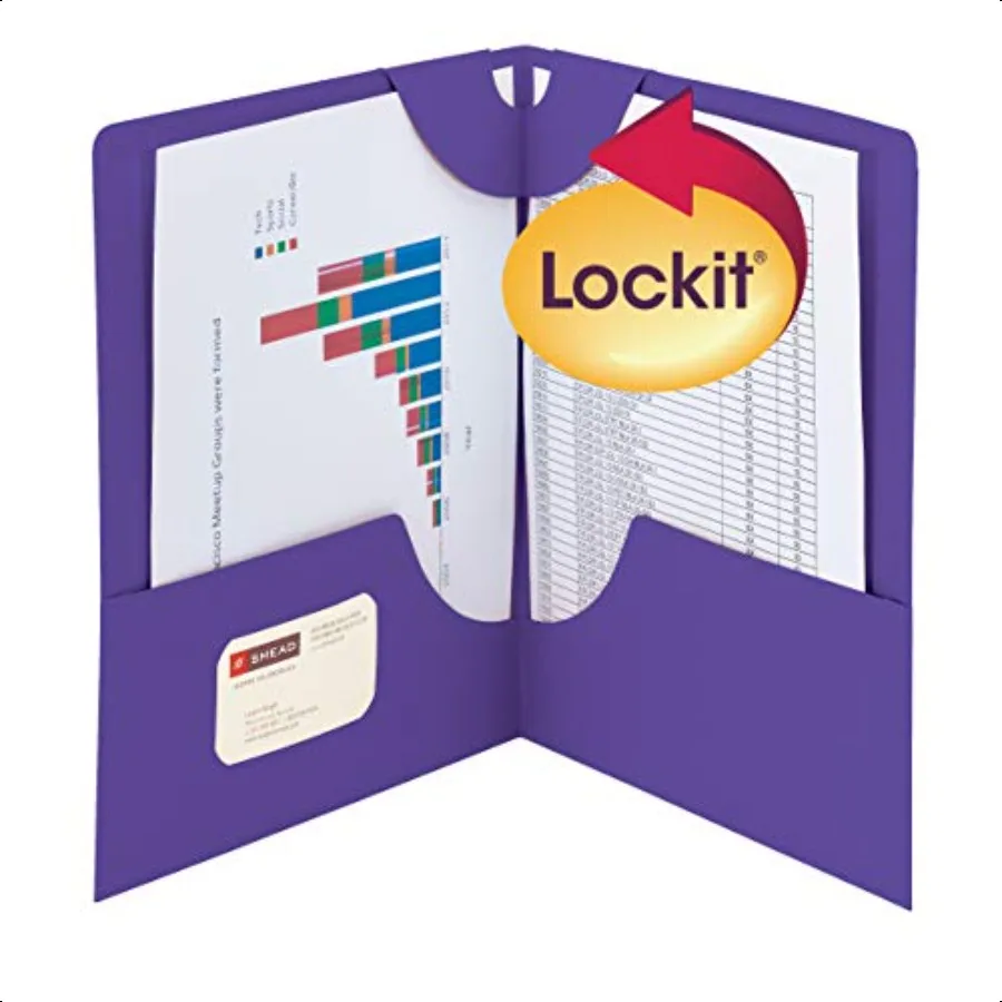 

Lockit® TwoPocket Folder Letter Size Purple 25 per Box 87943