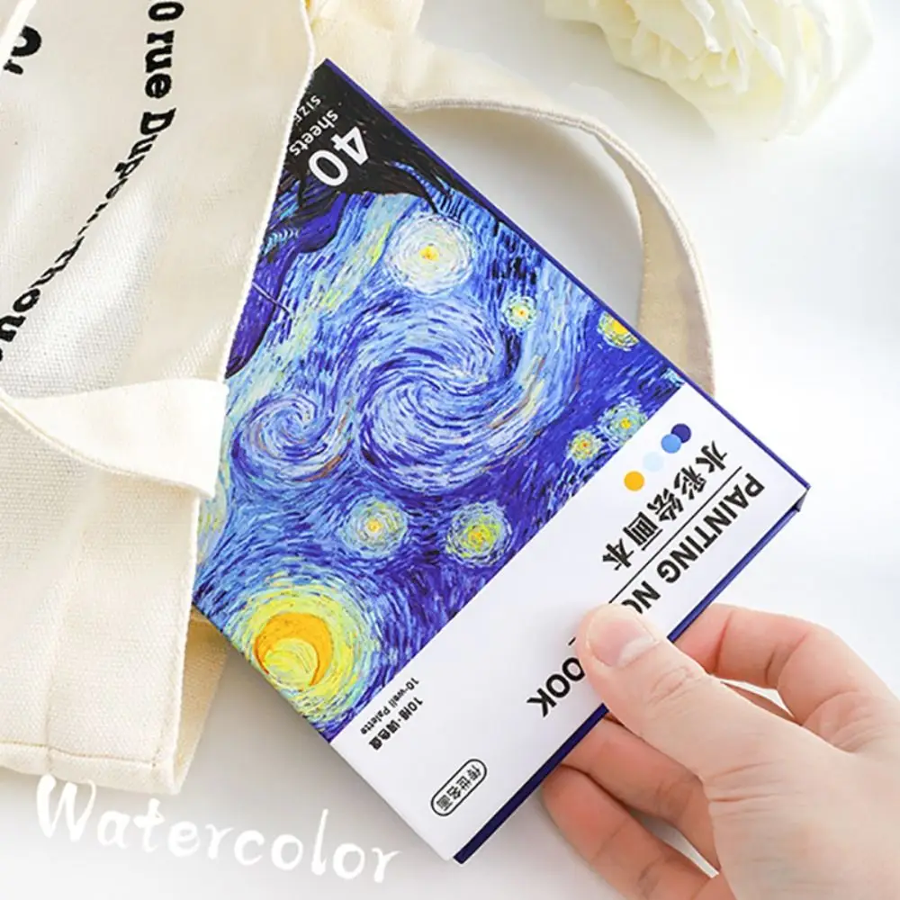 ورق ألوان مائية جديد بحجم A3 مع صبغ/فرشاة سميكة دفتر رسم دفتر ملاحظات لوحة خارجية #4