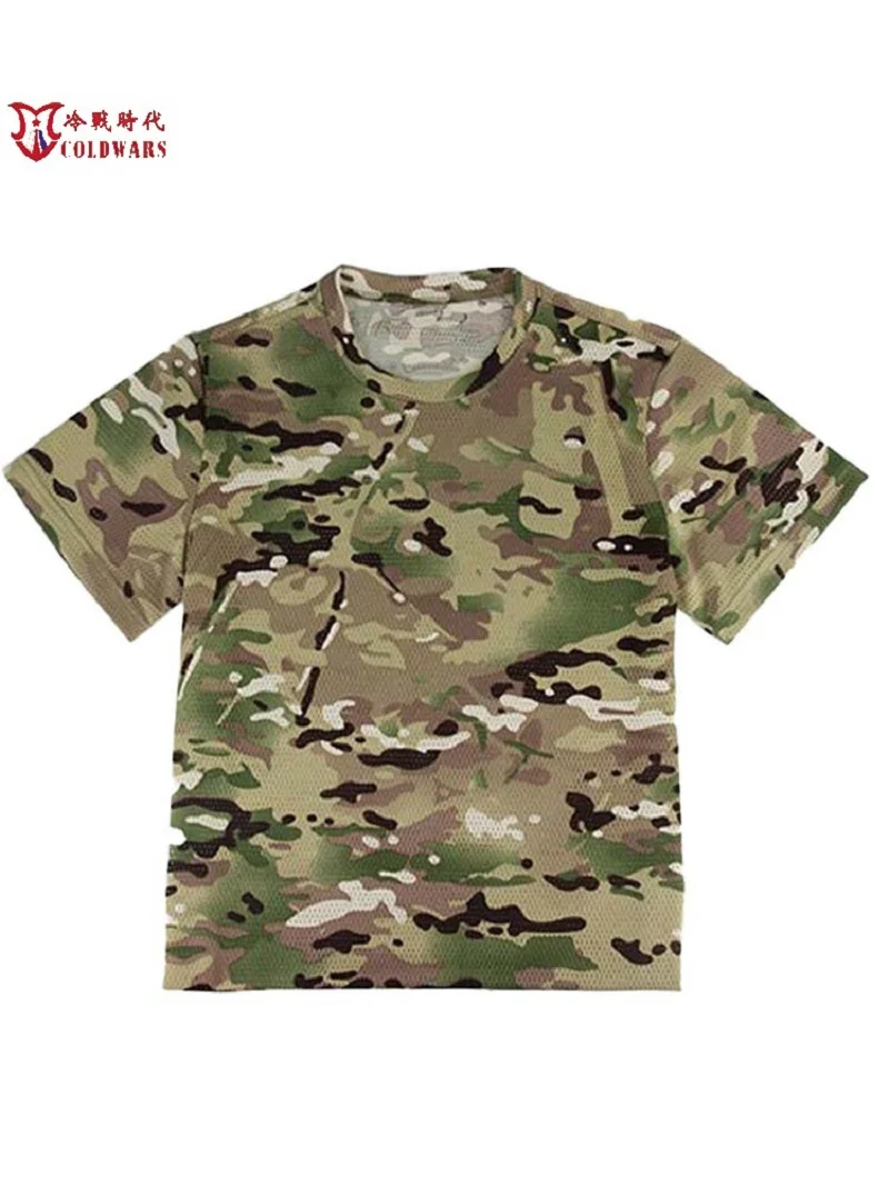 Russian special new camouflage outdoor T-shirt ice silk mesh quick drying breathable back