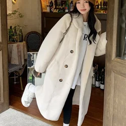 Imitation Mink Coat Women Elegant Padded Thickened Fall Winter Faux Fur Outwear Velvet Solid Warm Turn Down Collar Streetwear