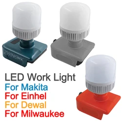 Voor Makita/Dewalt/Milwaukee 18V 20V Li-Ion Batterij Lamp Led Werk Licht Dimbaar Protable Handheld Zaklamp Camp Verlichting