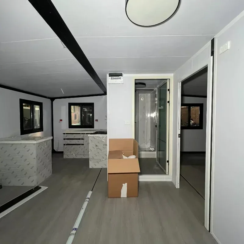 Casa contenedor Modular prefabricada móvil, paquete plano de 20 pies, casa prefabricada para Hotel, Villa prefabricada, pequeña casa de remolque