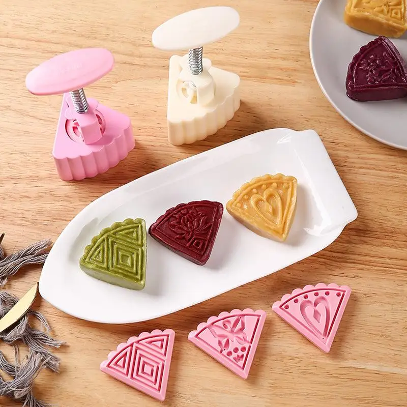 Hand Pressure Mooncake Mold Set Embossed Pastry Making Tool DIY Plastic Cookie Press Home Kitchen Dessert Baking Accessory