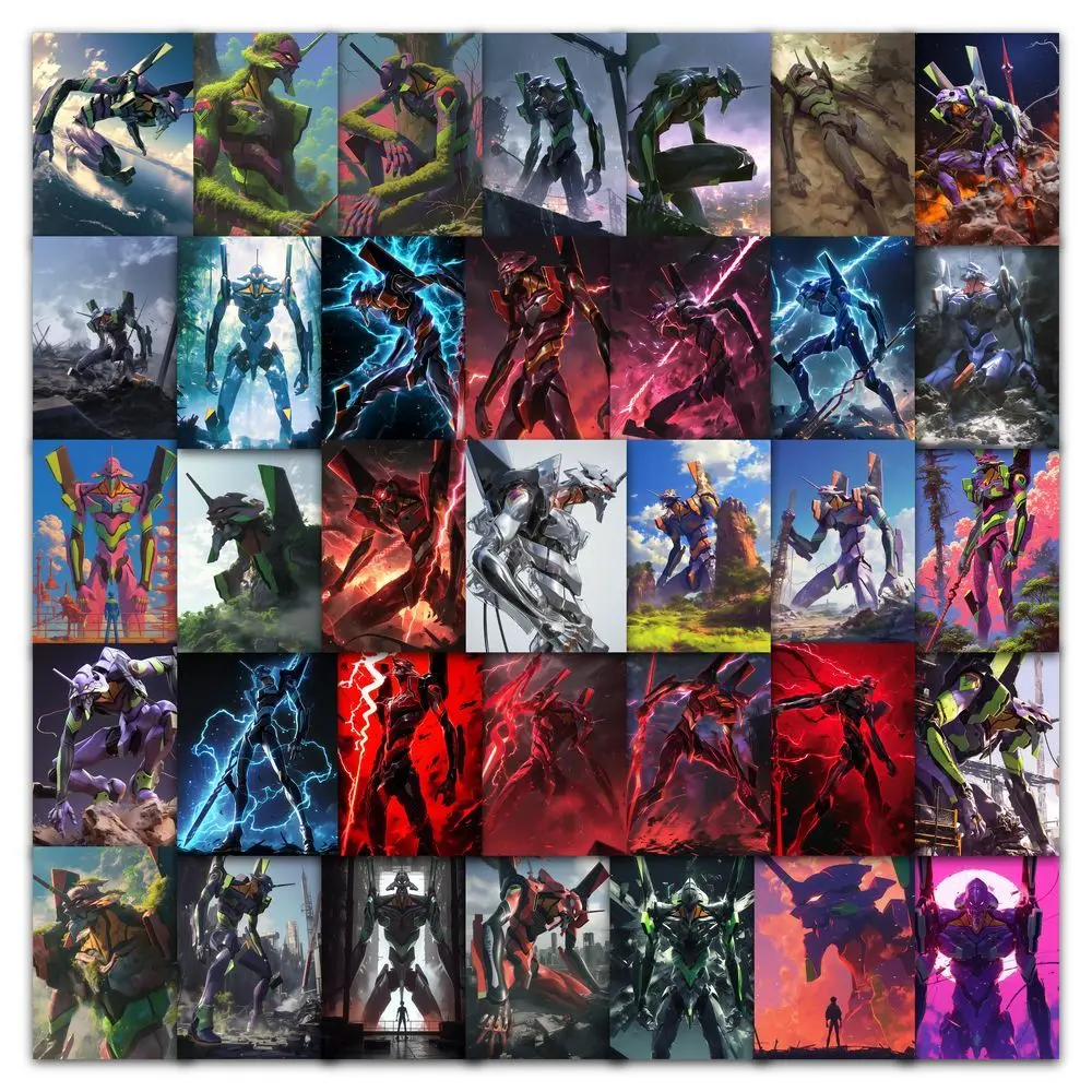 63Pcs Neon Genesis Evangelion EVA Stickers Unit-01 02 Anime Decals for Laptop Phone Case Fans DIY Decor Gift - view 2