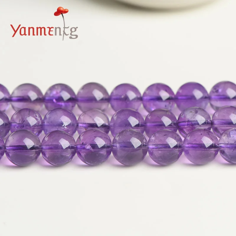 7A Natural Amethyst Beads,4 6 8 10mm Round Spacer Loose Bead for Jewelry Making Diy Bracelet Necklace Accessories