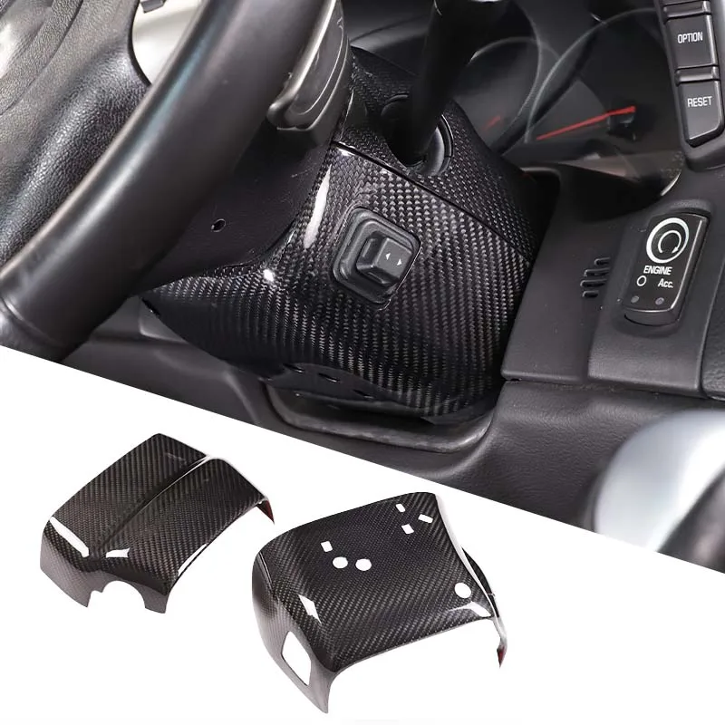 

Real Dry Carbon Fiber /ABS Steering Wheel Base Lower Trim Cover Decorative Sticker Accessories For Corvette C6 ZR1 Z06 2005-2013
