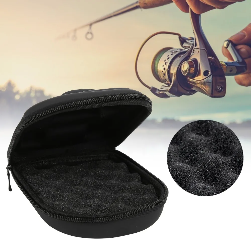 Waterproof Fishing Reel Storage Bag Lightweight Crush-Proof Baitcasting Reel Case EVA Hard Fishing Reel Bag for Left Hand
