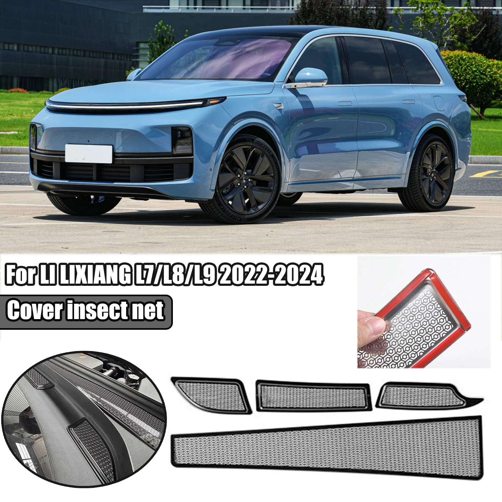 

For LI LIXIANG L7/L8/L9 2022-2024 Car Machine cover insect proof Protection insect-proof net Grille Air vent cover Trim