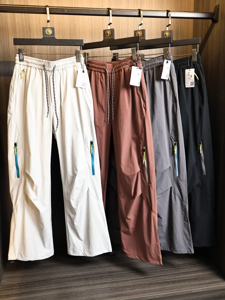 

Waterproof Quick Dry 3D Tailored Men's Straight Leg Casual Pants Breathable Elastic Waist Summer Fashionable Color